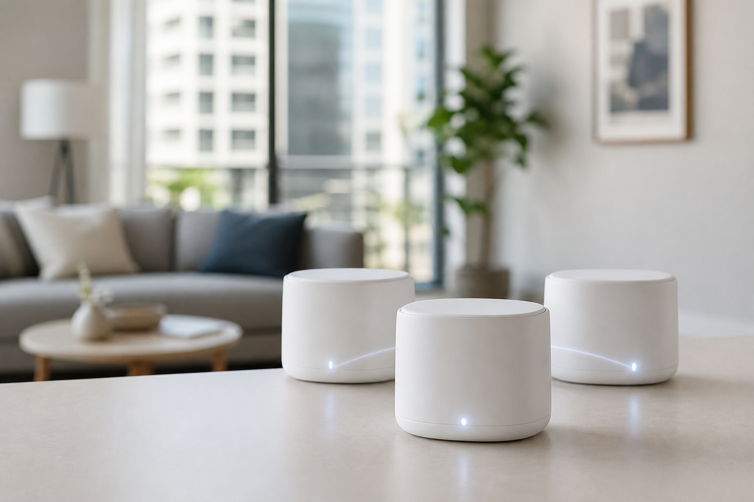 Generic technology product illustration for Best Mesh Wi-Fi Systems for Apartments